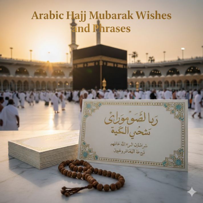 Arabic Hajj Mubarak Wishes and Phrases