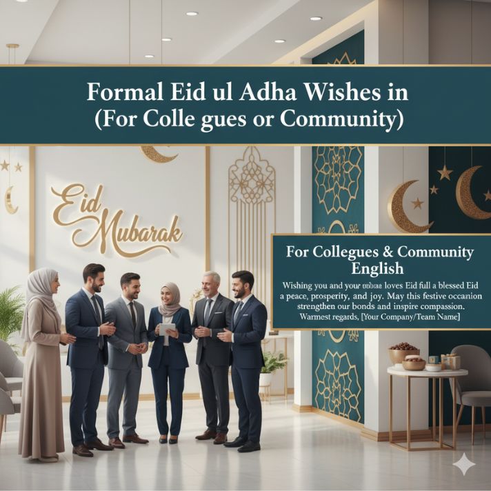 Formal Eid ul Adha Wishes in English (For Colleagues or Community)