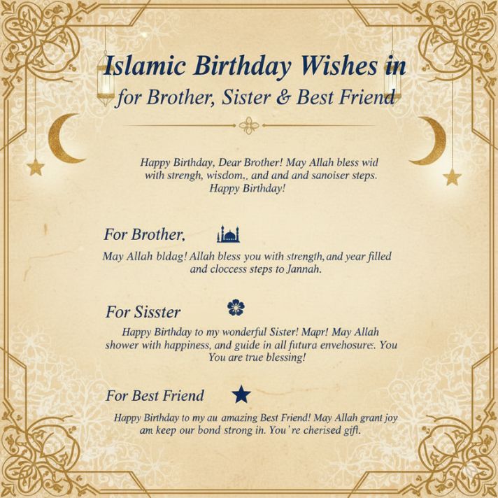 Islamic Birthday Wishes for Brother, Sister & Best Friend
