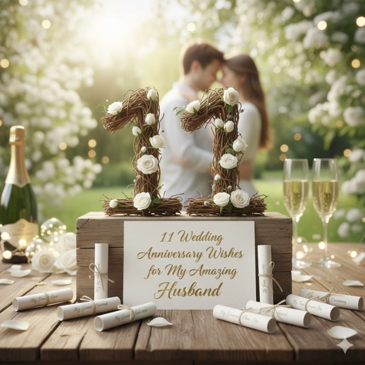 11th Wedding Anniversary wishes for husband
