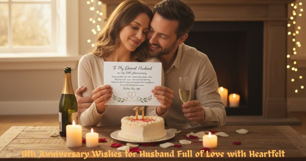 11th Anniversary Wishes for Husband Full of Love with Heartfelt