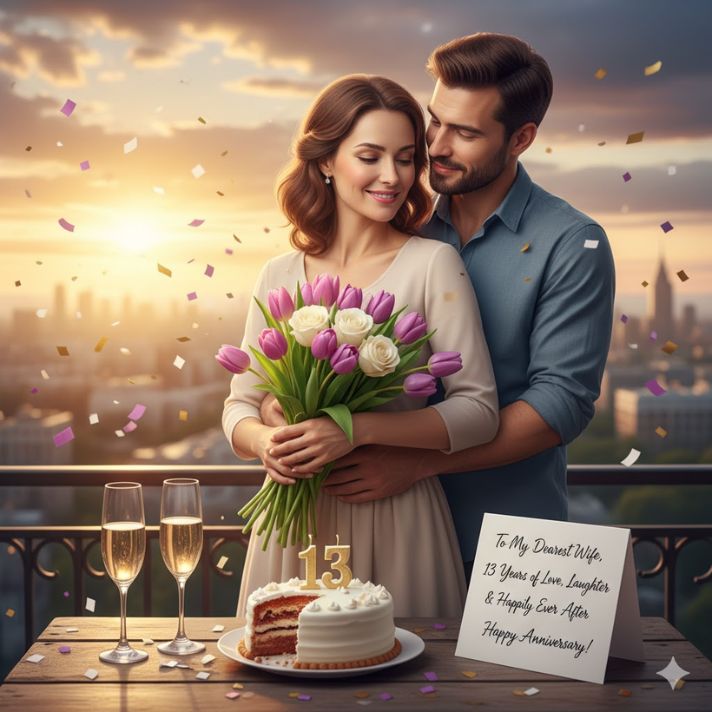 13th Marriage Anniversary Wishes for Wife