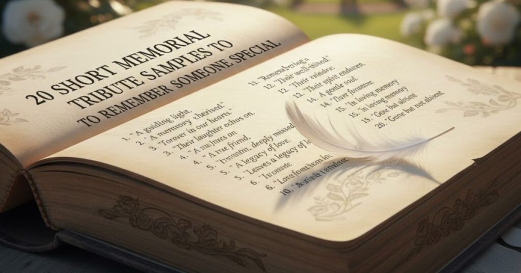 20 Short Memorial Tribute Samples to Remember Someone Special