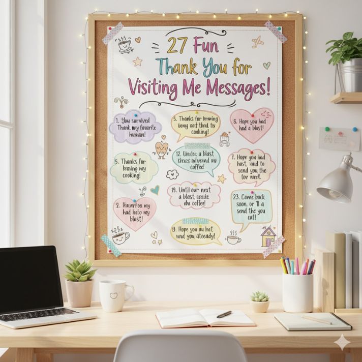 27 Fun Thank You for Visiting Me Message Examples