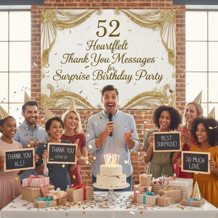 52 Heartfelt Thank You Messages for Surprise Birthday Party