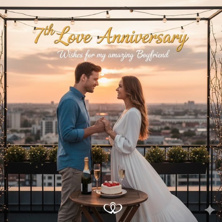 7th Love Anniversary Wishes for Boyfriend