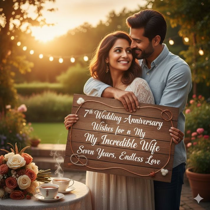 7th Wedding Anniversary Wishes for Wife