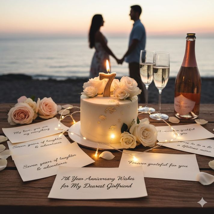 7th Year Anniversary Wishes for Girlfriend