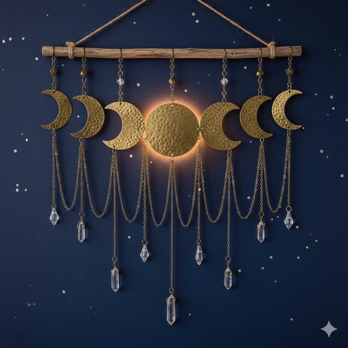 Moon Phase Garland with Chains