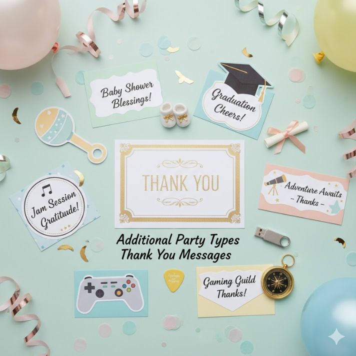 Additional Party Types Thank You Messages