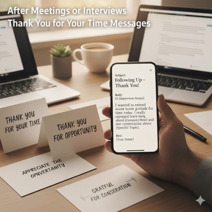 After Meetings or Interviews Thank You for Your Time Messages