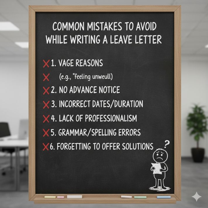 Common mistakes to avoid while writing a leave letter