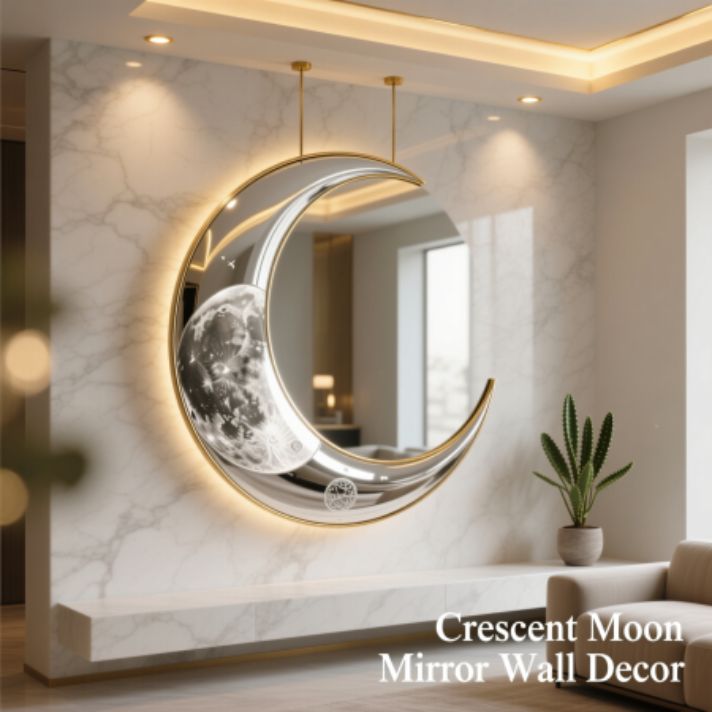 Crescent Moon Mirror Wall Decor
