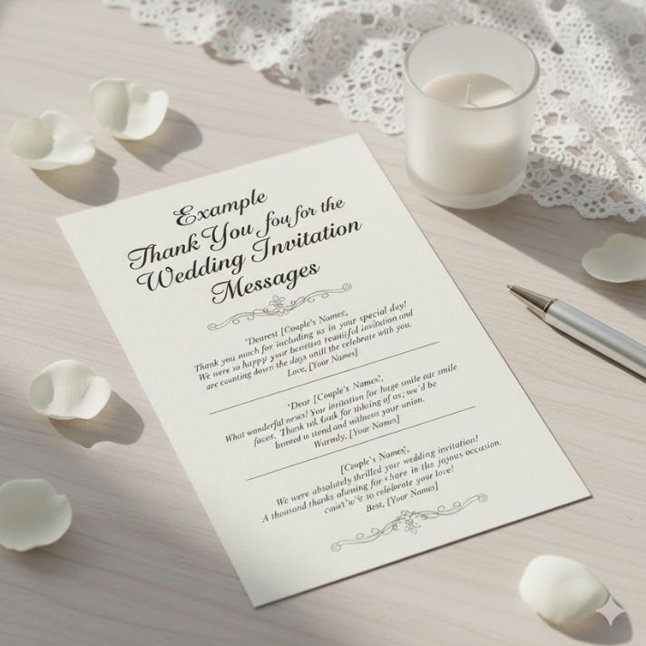 Example Thank You for the Wedding Invitation Messages
