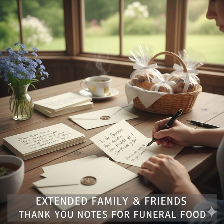 Extended Family and Friends Thank You Notes for Funeral Food