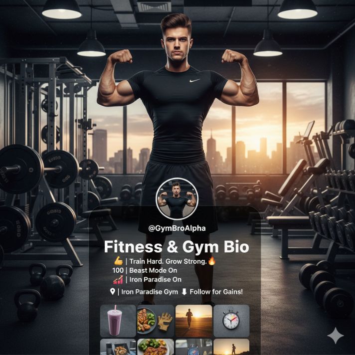 Fitness & Gym Instagram Bio for Boys
