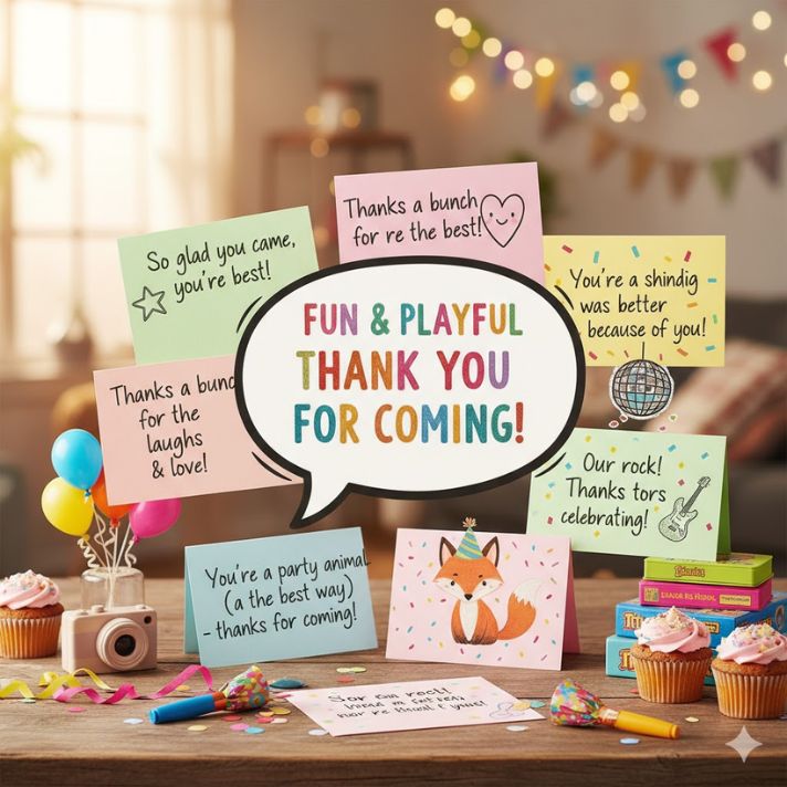 Fun and Playful Thank You for Coming Messages
