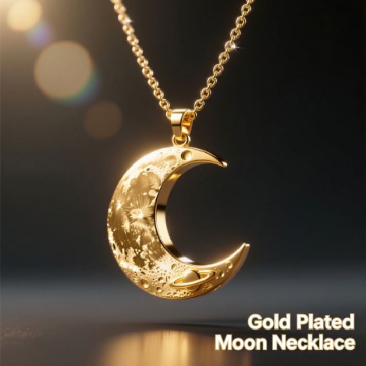 Gold Plated Moon Necklace
