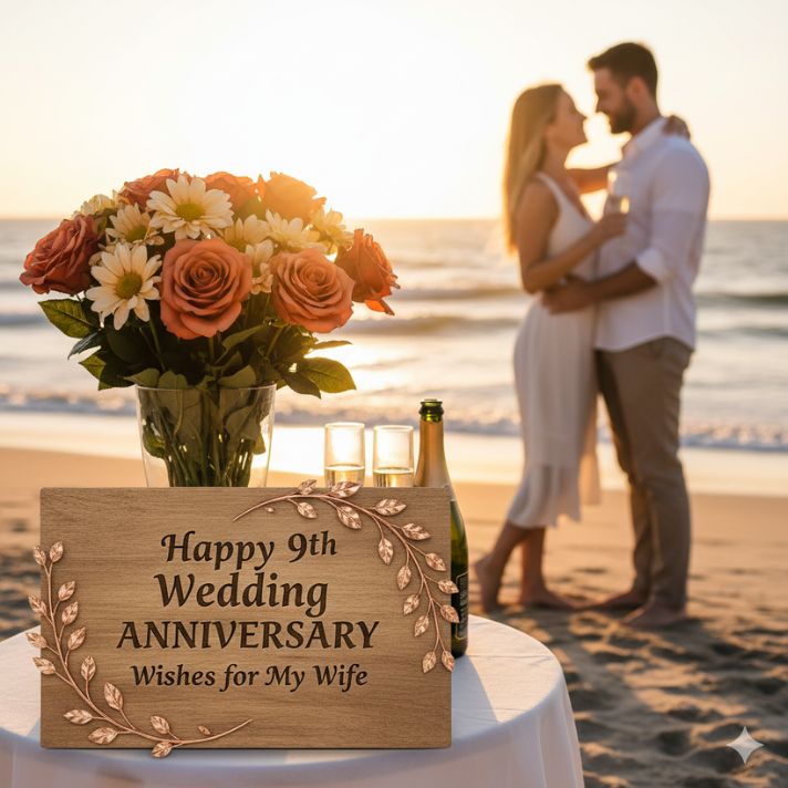 Happy 9th Wedding Anniversary Wishes for Wife
