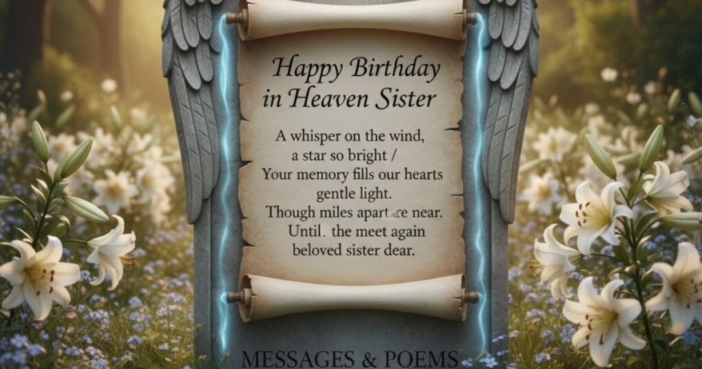 Happy Birthday in Heaven Sister – Messages & Poems