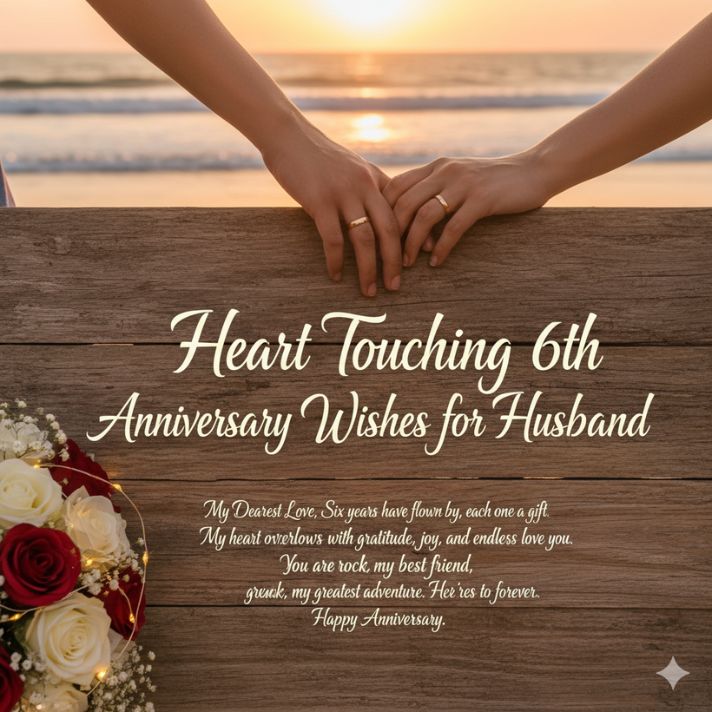 Heart Touching 6th Anniversary Wishes for Husband