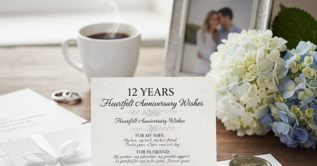 Heartfelt 12th Anniversary Wishes for Wife, Husband & More