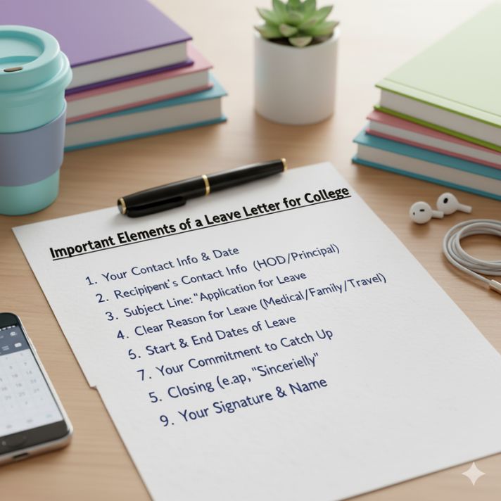 Important Elements of a Leave Letter for college
