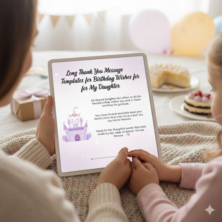 Long Thank You Message Templates for Birthday Wishes for My Daughter