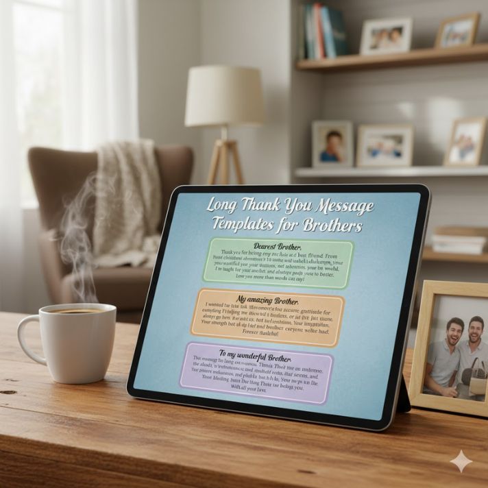 Long Thank You Message Templates for Brothers
