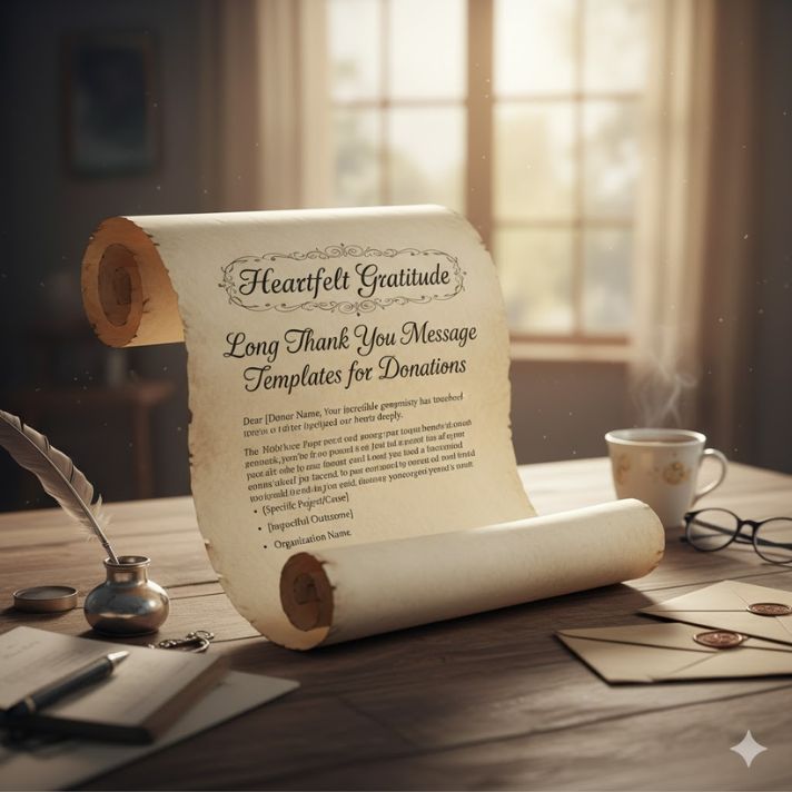 Long Thank You Message Templates for Donations
