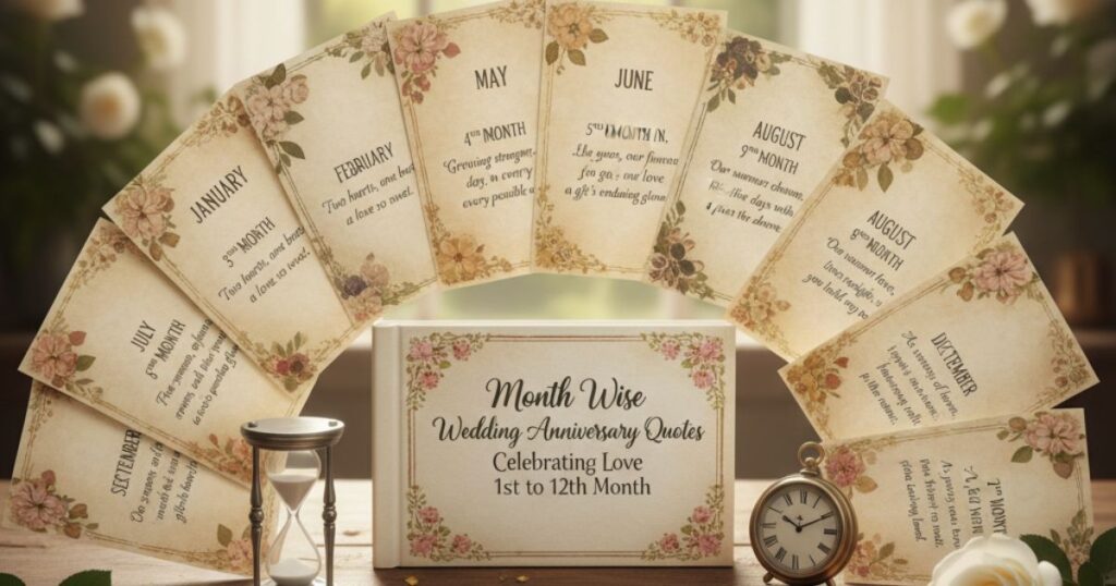 Month Wise Wedding Anniversary Quotes: Celebrating Love from 1st to 12th Month