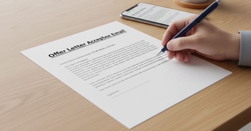 Offer Letter Acceptance Email Reply Sample