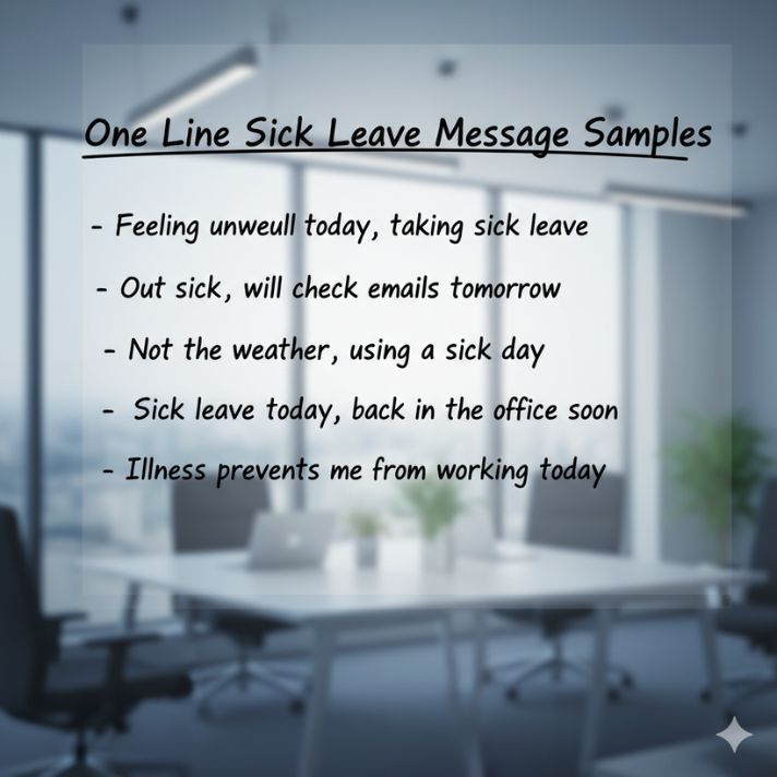 One Line Sick Leave Message Samples