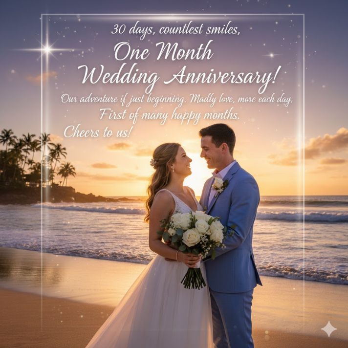 One Month Wedding Anniversary Captions