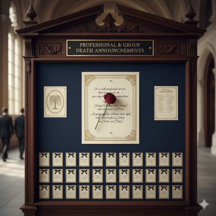 Professional or Group Death Announcements