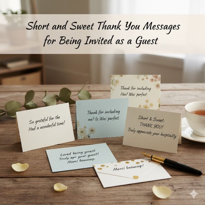 Short and Sweet Thank You Messages for Being Invited as a Guest