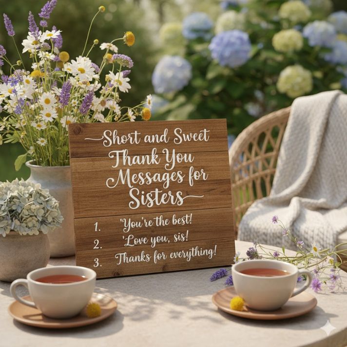 Short and Sweet Thank You Messages for Sisters
