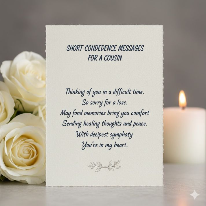 Short Condolence Messages for a Cousin