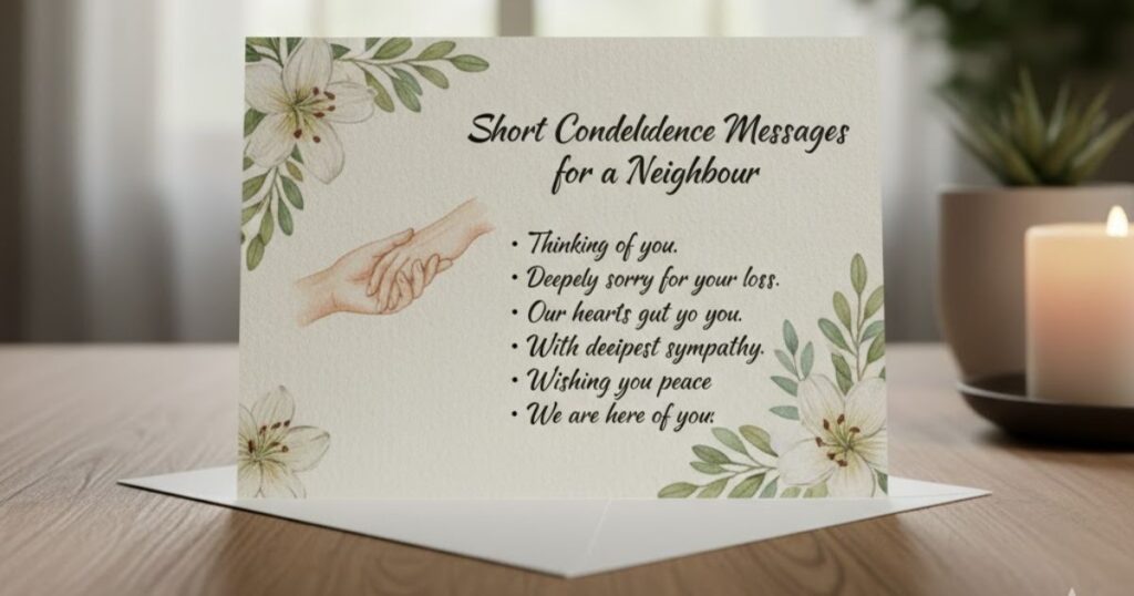 Short Condolence Messages for a Neighbour
