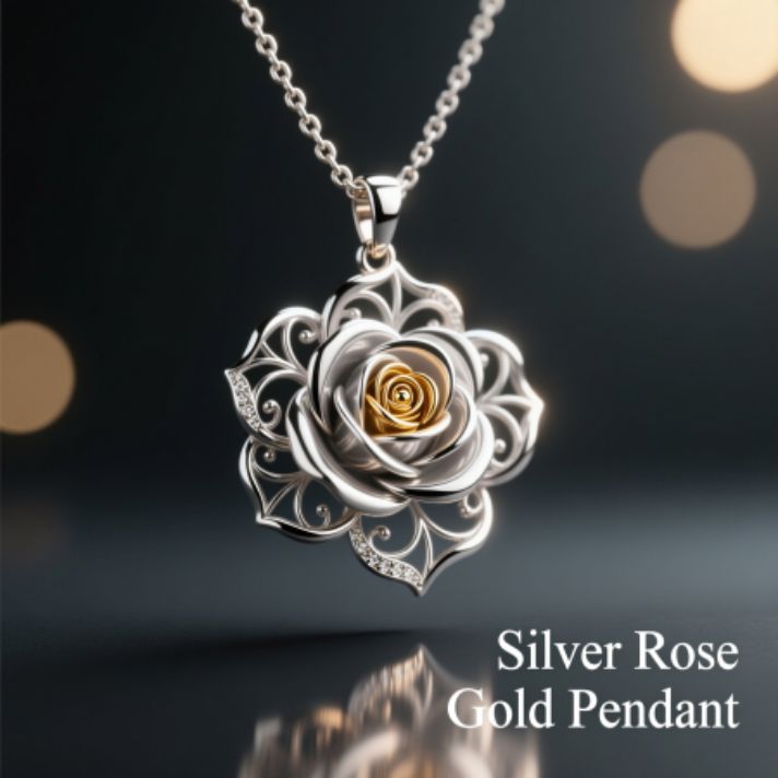Silver Rose Gold Pendant
