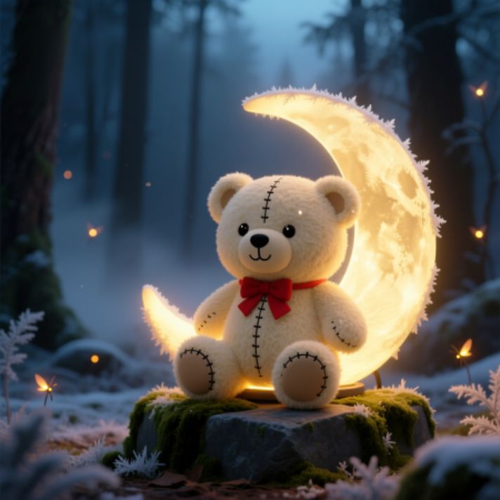 Teddy Figurine Moon Lamp
