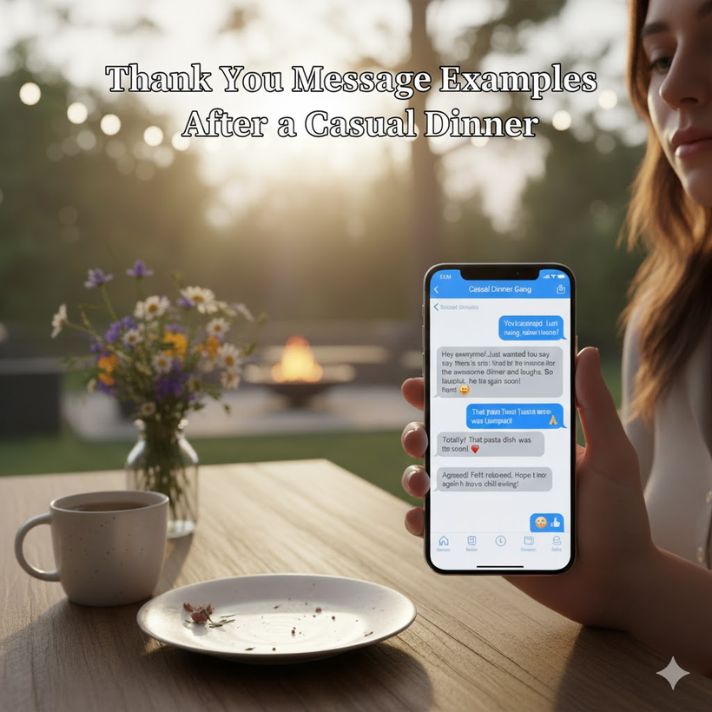 Thank You Message Examples After a Casual Dinner