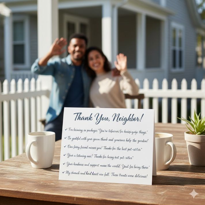 Thank You Message Examples to Neighbor for Support or Help
