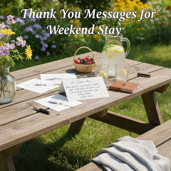 Thank You Messages for Weekend Stay