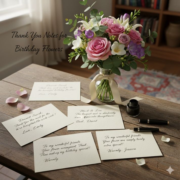Thank You Notes for Birthday Flowers