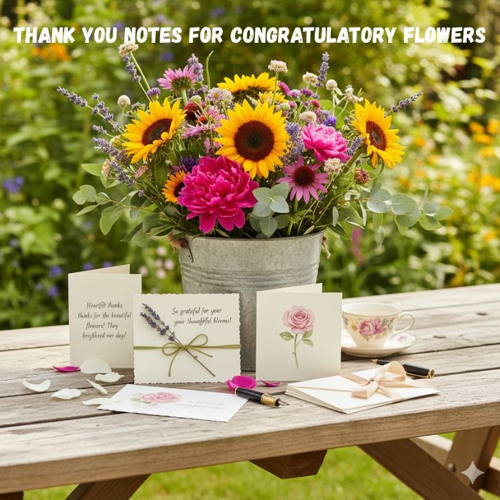 Thank You Notes for Congratulatory Flowers