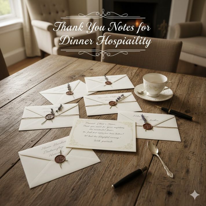 Thank You Notes for Dinner Hospitality