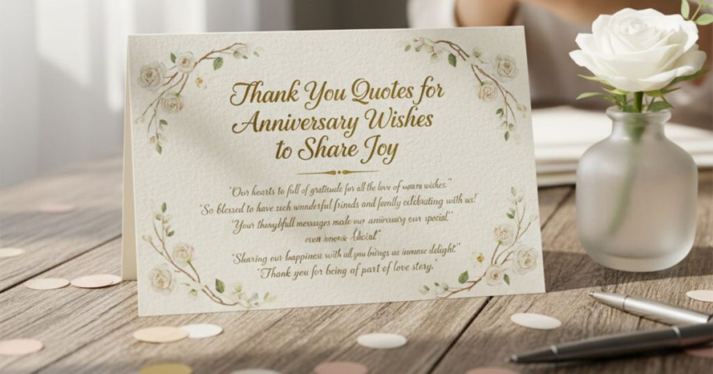Thank You Quotes for Anniversary Wishes to Share Joy