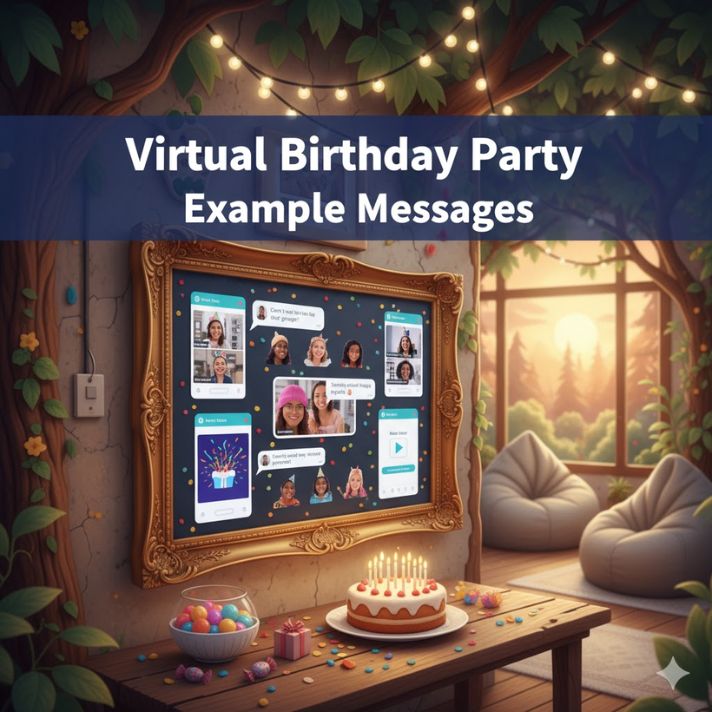 Virtual Birthday Party Example Messages
