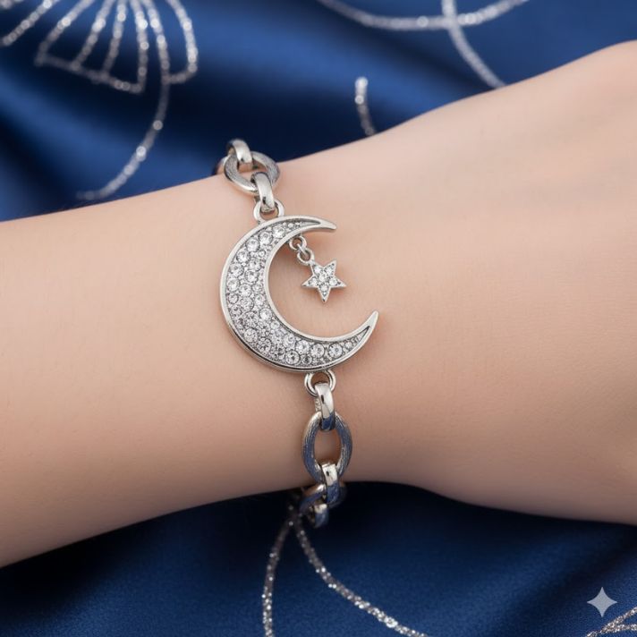 Zinc Alloy Moon Bracelet
